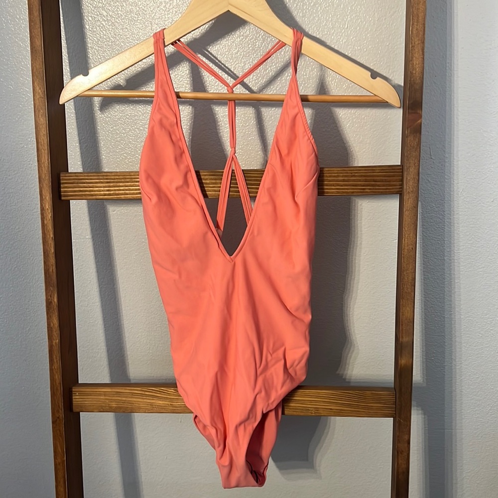 Peach one piece bikini